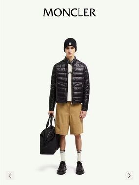 Moncler Acorus Giubbotto Short Down Jacket Mens 4XL (7) Black Puffer Quilted